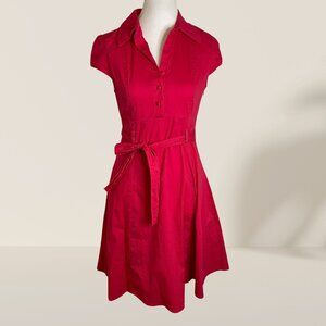 ✨ Tropical Wear Holiday Red Fit & Flare Shirt Dress from Modcloth – L
